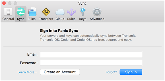 Transmit 5 Sync Settings